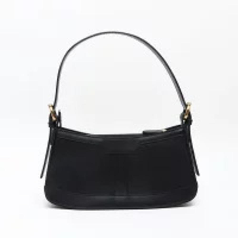 Burberry Leather One Shoulder Hobo Bag Black - Picture 3 of 13